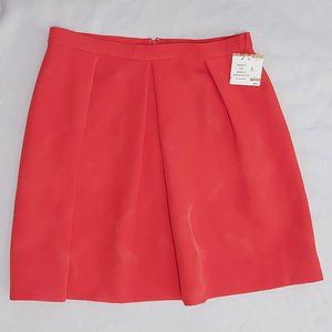 Anne Klein AK Lotus Jaquard Pleat Skirt Poppy coral size 12 *NEW WITH TAGS NWT*